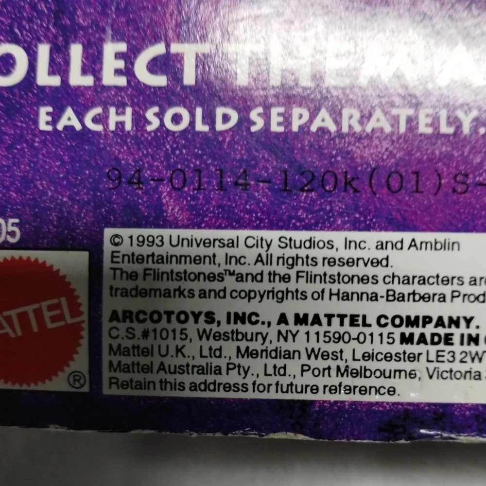 Vintage 1993 Mattel Flintstones Movie Fred &‎ Barney Figures New Sealed Lot 2